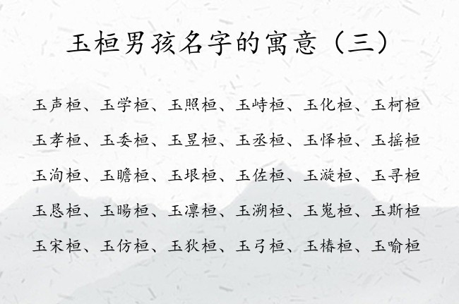 玉桓男孩名字的寓意 姓玉的男孩名字大全兔年想带桓字