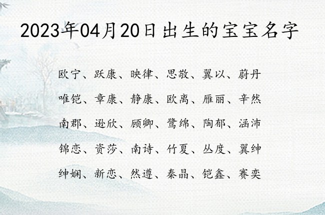 2023年04月20日出生的宝宝名字 04月出生的宝宝名字带什么比较好