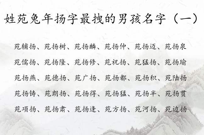 姓苑兔年扬字最拽的男孩名字 扬字跟什么组合男孩名字