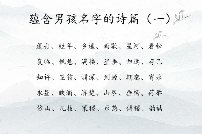 蕴含男孩名字的诗篇 诗篇里面比较火的男孩名字