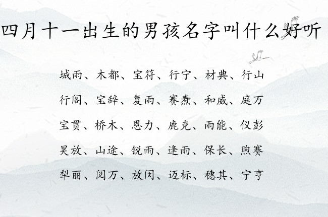 四月十一出生的男孩名字叫什么好听 兔宝宝男孩名字最招财的名字