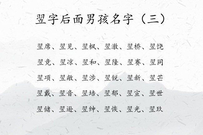 翌字后面男孩名字 2023年男宝宝名字大全翌什么的