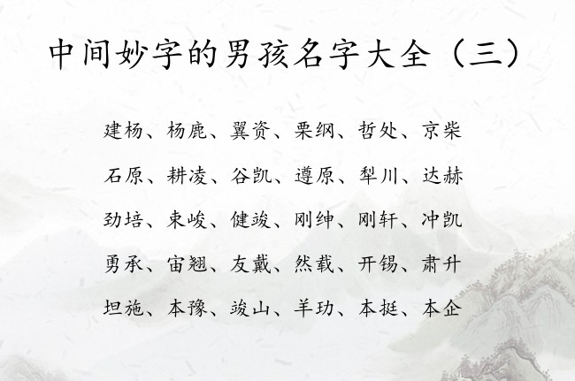 中间妙字的男孩名字大全 带妙的男孩名字高分的名字