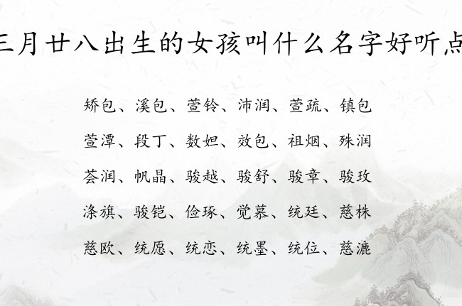 三月廿八出生的女孩叫什么名字好听点 05月份出生的兔宝宝名字女宝