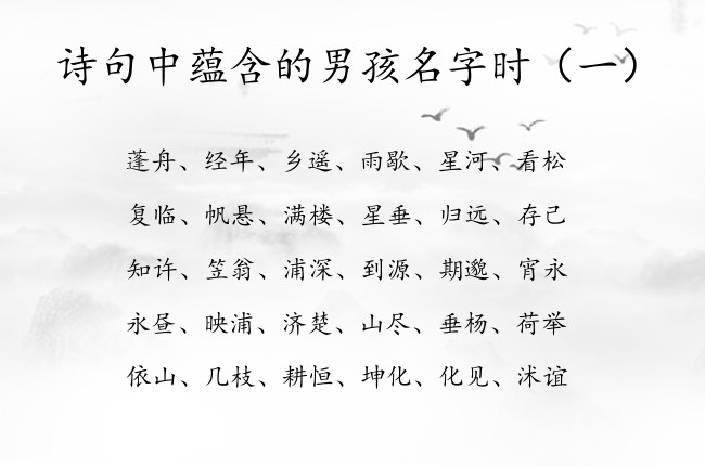 诗句中蕴含的男孩名字时 诗句自信阳光的男孩名字