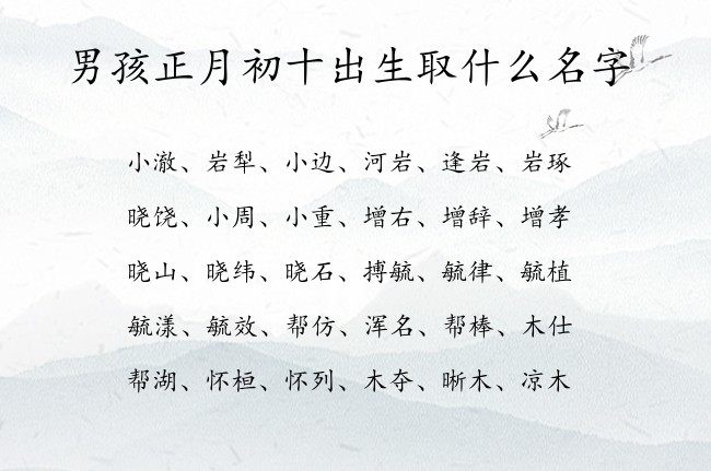 男孩正月初十出生取什么名字 01月份男宝宝名字大全兔宝宝