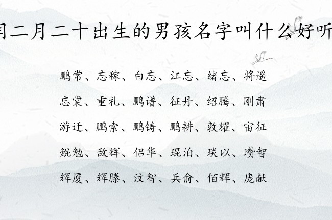 闰二月二十出生的男孩名字叫什么好听 兔宝宝男孩名字最简单的汉字