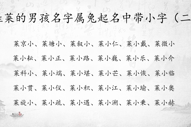 姓莱的男孩名字属兔起名中带小字 莱什么小的男孩名字