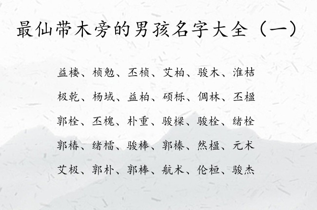 最仙带木旁的男孩名字大全 带木旁的名字男孩名字