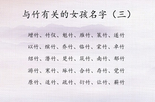 与竹有关的女孩名字 2023年女孩兔宝宝名字代竹字