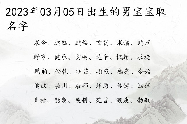 2023年03月05日出生的男宝宝取名字 寓意现实听过最惊艳男孩名字