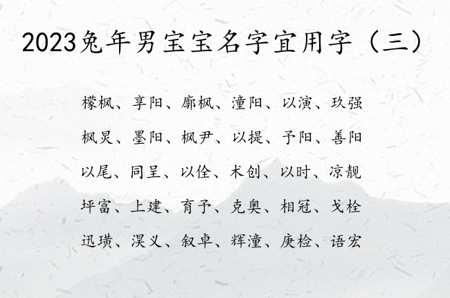 2023兔年男宝宝名字宜用字 寓意好的冷门男孩名字