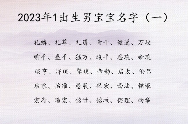 2023年1出生男宝宝名字 20231月宝宝起名字