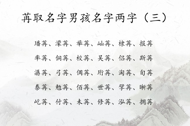 苒取名字男孩名字两字 2023男宝宝名字大全带苒字