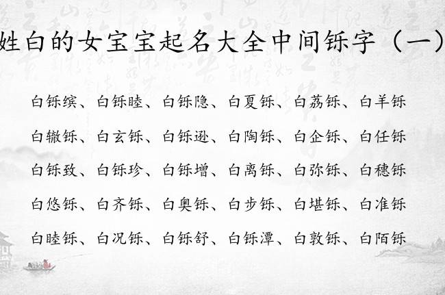 姓白的女宝宝起名大全中间铄字 带铄的女孩名字出众点