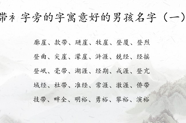 带衤字旁的字寓意好的男孩名字 衤字旁字取名男孩名字