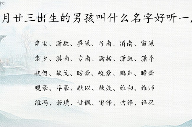 二月廿三出生的男孩叫什么名字好听一点 男孩名字最旺辈的汉字兔宝宝