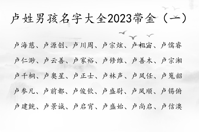 卢姓男孩名字大全2023带金 姓卢金的男孩名字谦虚