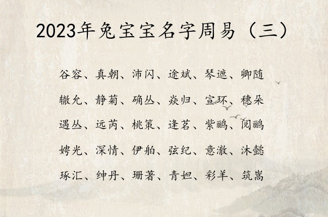 2023年兔宝宝名字周易 周易里面的兔宝宝名字