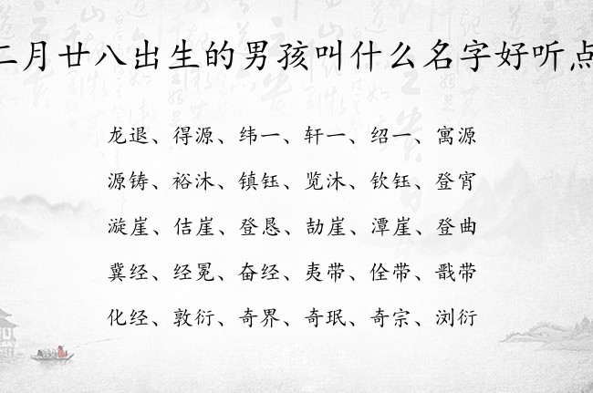 二月廿八出生的男孩叫什么名字好听点 兔宝宝男孩名字带财富的汉字