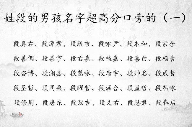 姓段的男孩名字超高分口旁的 口旁的男孩名字的字