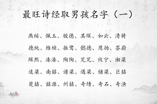 最旺诗经取男孩名字 兔年诗经有典故的男孩名字