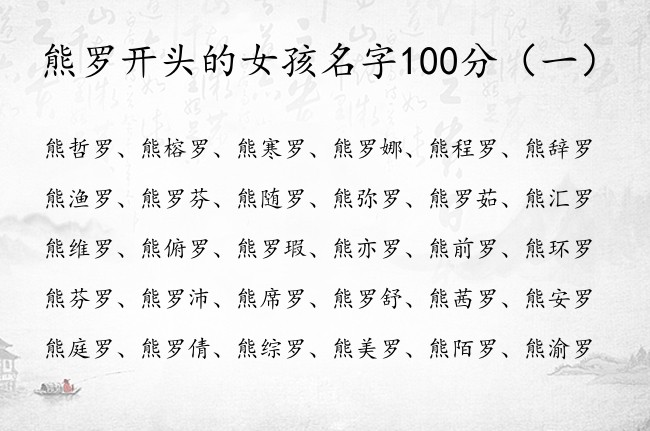 熊罗开头的女孩名字100分 熊姓后面带罗字女孩名字