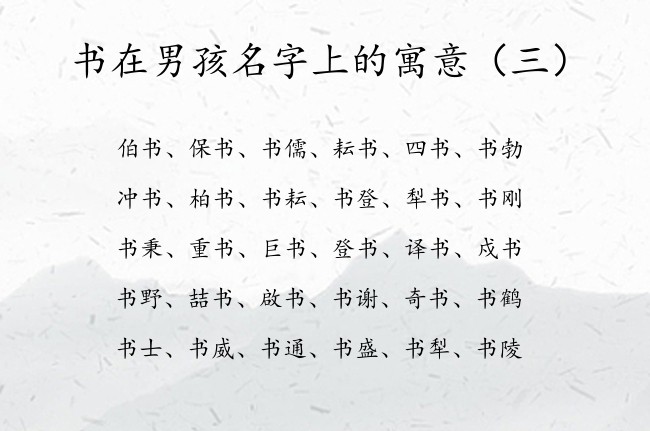 书在男孩名字上的寓意 带书的男宝宝名字大全