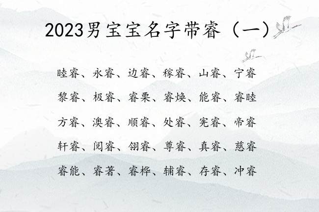 2023男宝宝名字带睿 睿起名字男孩名字2023