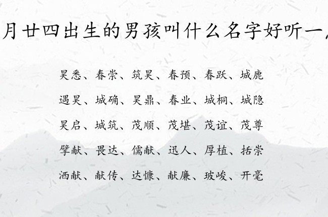 正月廿四出生的男孩叫什么名字好听一点 男孩名字最时尚的汉字兔宝宝