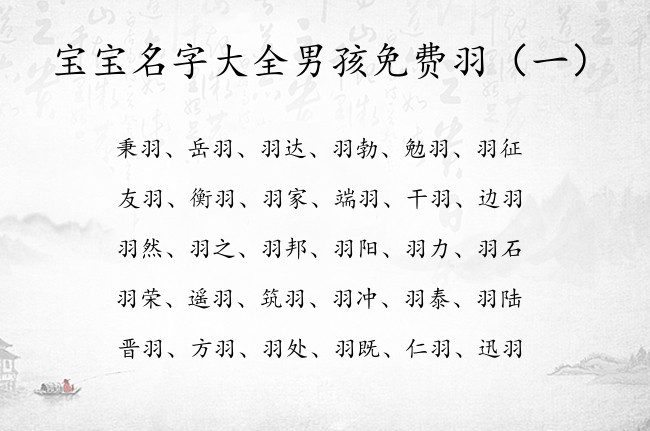 宝宝名字大全男孩免费羽 100分带羽的男孩名字