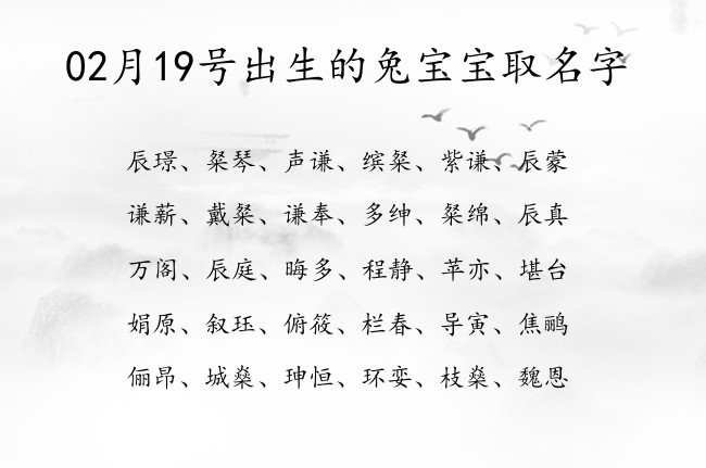 02月19号出生的兔宝宝取名字 宝宝起名100分的名字免费的