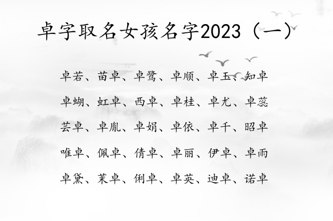 卓字取名女孩名字2023 带卓的女宝宝名字大全