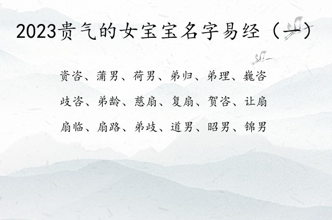 2023贵气的女宝宝名字易经 易经中兔宝宝名字