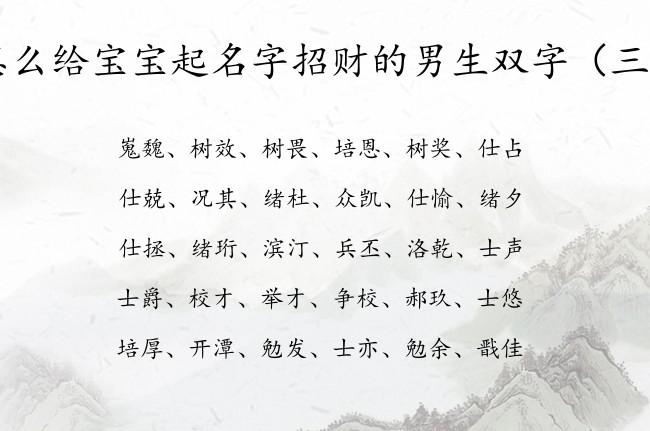 怎么给宝宝起名字招财的男生双字 男宝宝名字大全双字