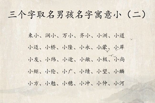 三个字取名男孩名字寓意小 带小的小男孩名字