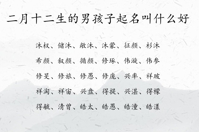 二月十二生的男孩子起名叫什么好 男孩名字最高分的汉字兔宝宝