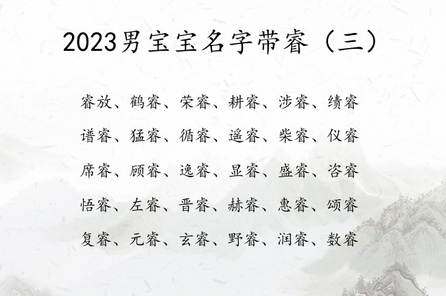 2023男宝宝名字带睿 睿起名字男孩名字2023