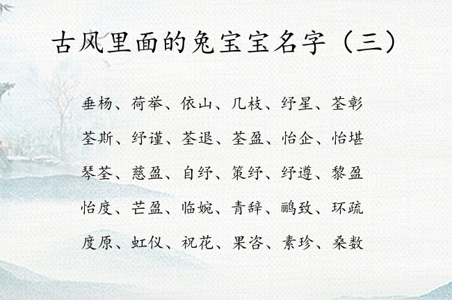 古风里面的兔宝宝名字 古风中兔宝宝名字