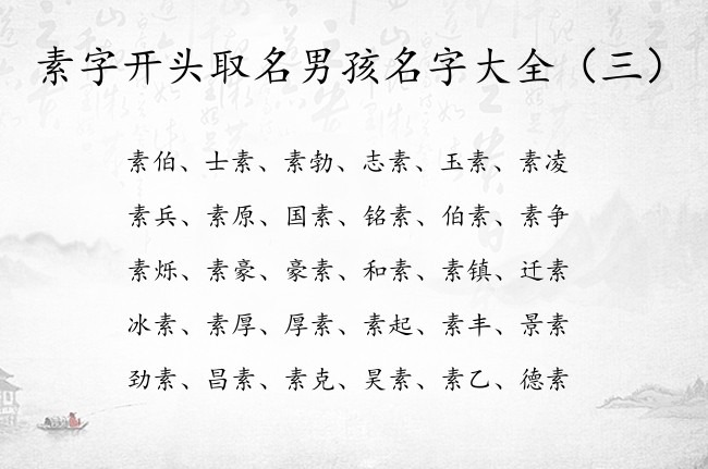 素字开头取名男孩名字大全 带素的男宝宝名字