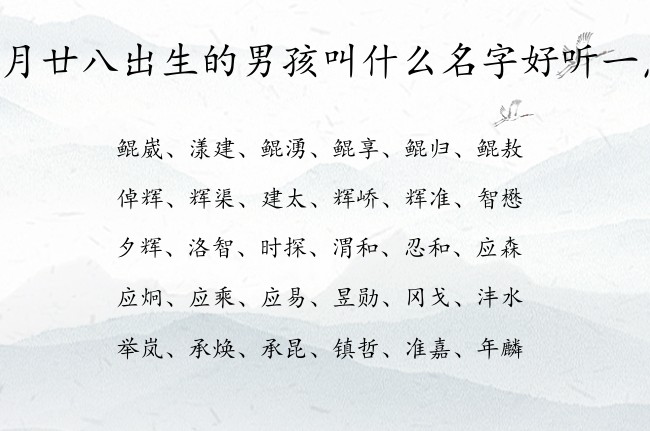 四月廿八出生的男孩叫什么名字好听一点 兔宝宝男孩名字很大气的汉字