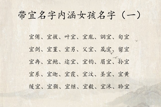 带宜名字内涵女孩名字 2023兔年女宝宝名字中带宜