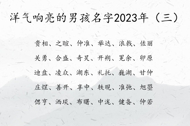 洋气响亮的男孩名字2023年 怎么取名字男孩名字