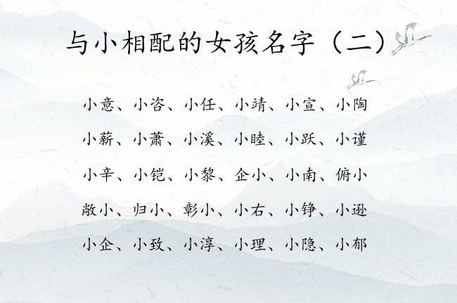 与小相配的女孩名字 2023兔宝宝名字库带小字女孩