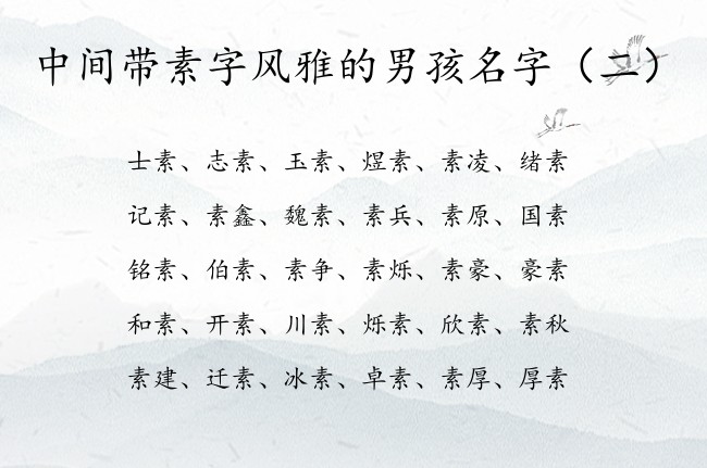 中间带素字风雅的男孩名字 男孩名字最后带素字的名字