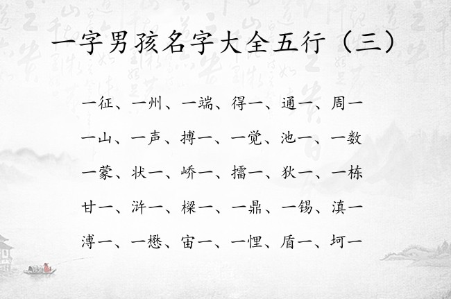 一字男孩名字大全五行 2023年兔男宝宝名字带一字