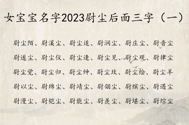 女宝宝名字2023尉尘后面三字 女孩名字尘字开头的