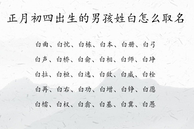 正月初四出生的男孩姓白怎么取名 姓白单字属兔男孩名字大全