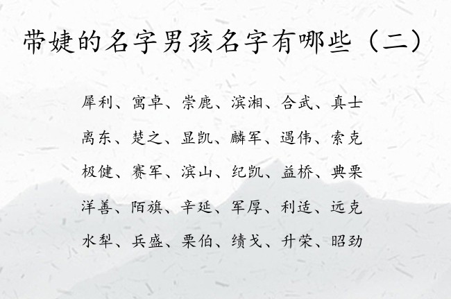 带婕的名字男孩名字有哪些 带婕的名字男孩名字大全