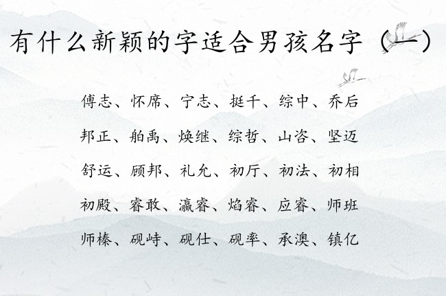 有什么新颖的字适合男孩名字 百家姓名字大全男孩名字